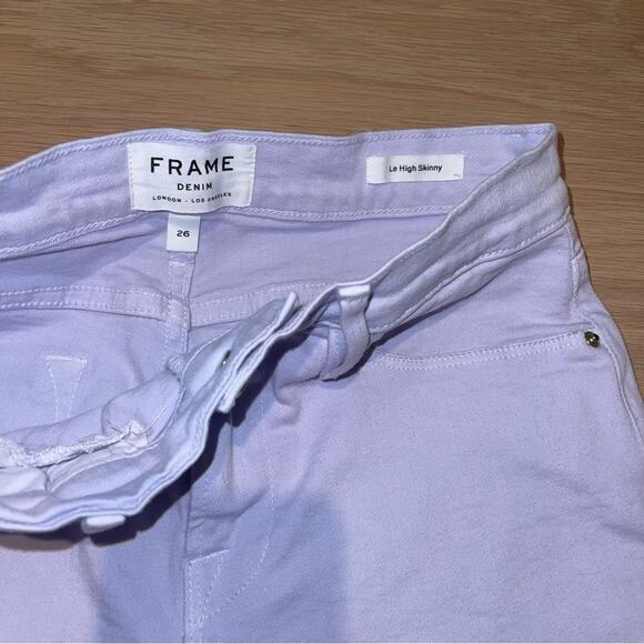 FRAME Le High Skinny Raw Edge Jeans Lavender 26 - Picture 9 of 12